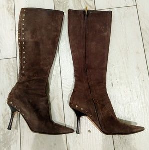 Jimmy Choo brown suede studded boots